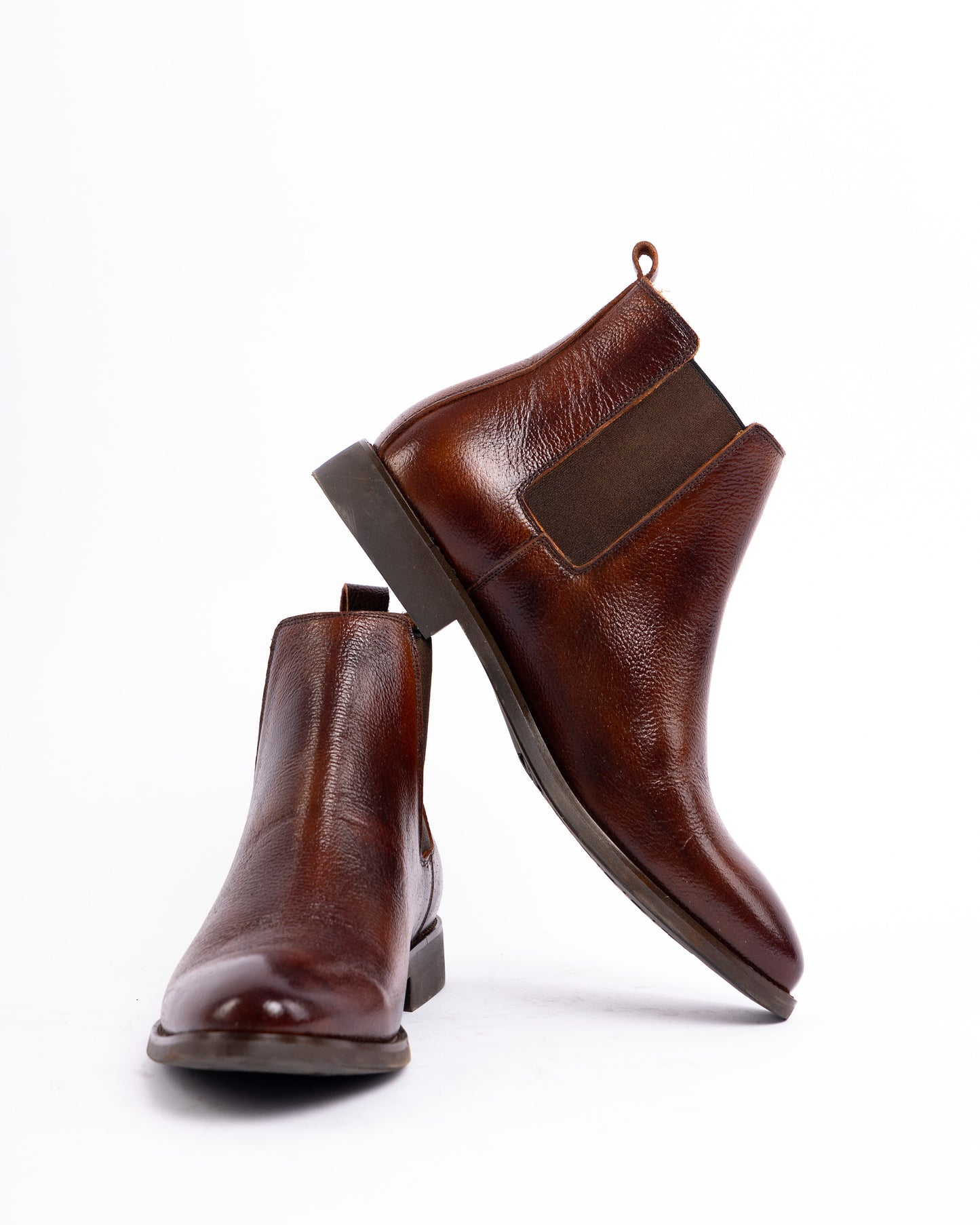 Textured leather chelsea boot