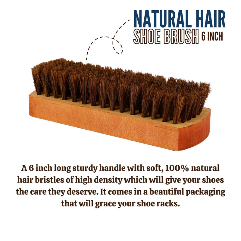 Helios Natural Hair Leather Shoe Brush